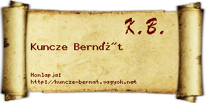 Kuncze Bernát névjegykártya